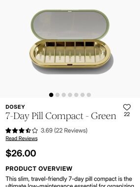7-Day Pill Compact in Green
